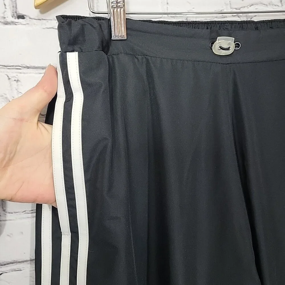 Adidas Climalite Pant Three Stripe Black Polyester Track Warm Up Pocket Lined XL